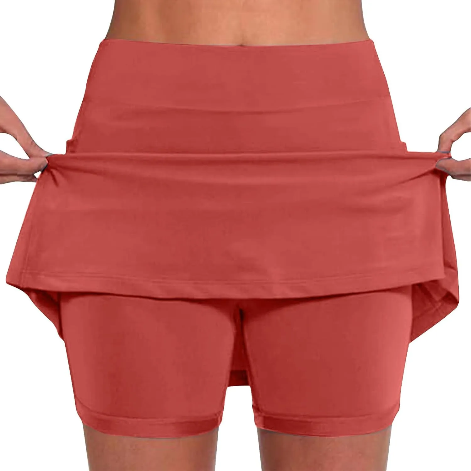Skorts for Woman Fashion High Waist Skirts Inner Shorts 2025 Summer Solid Golf Skirt Pants Gym Yoga Running Clothes