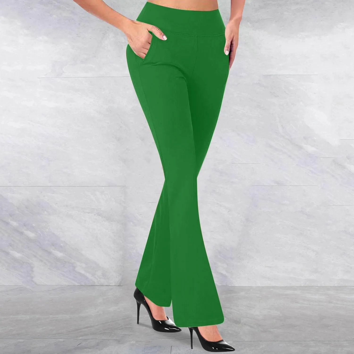 Slacks for Women 2025 Stretchy Office Pants High Waisted Business Work Pants with Pockets Casual Summer Trousers
