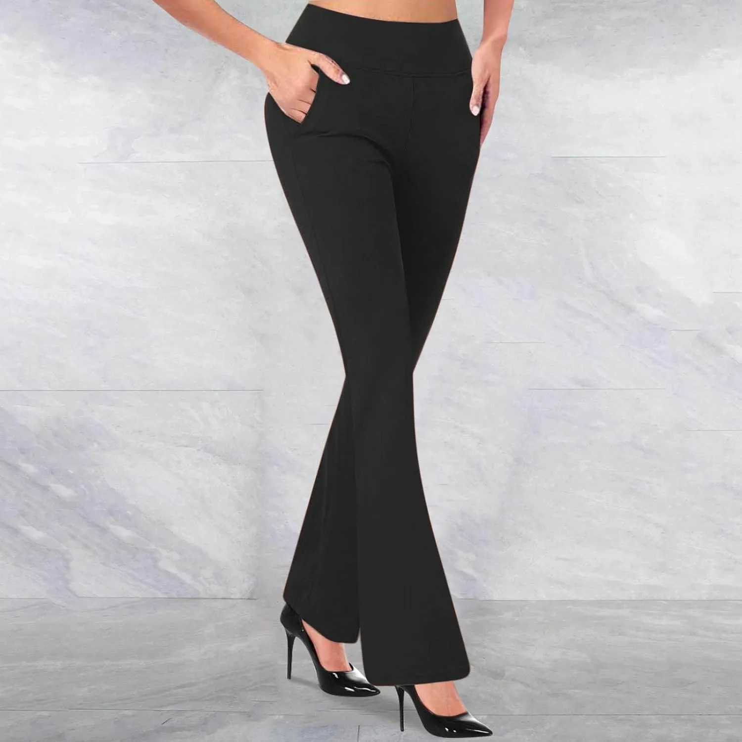 Slacks for Women 2025 Stretchy Office Pants High Waisted Business Work Pants with Pockets Casual Summer Trousers