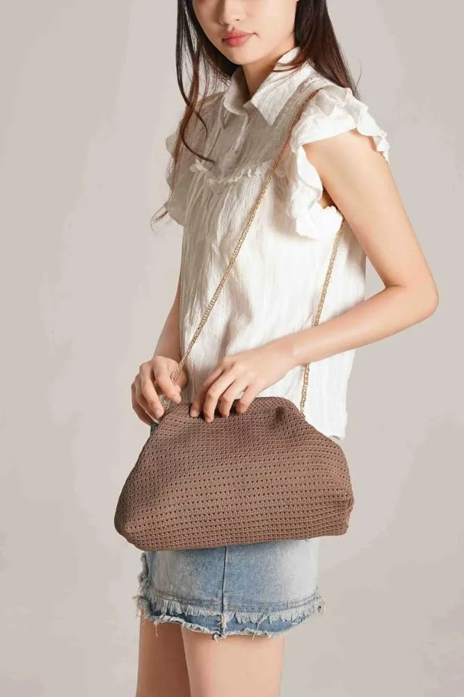 Summer Crochet Beach Bag Woven Clutch Purses for Women 2025 Cloud Dumpling Pouch Purse Crossbody Bag Handbags