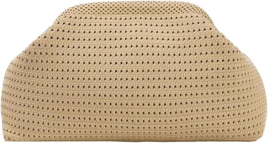 Summer Crochet Beach Bag Woven Clutch Purses for Women 2025 Cloud Dumpling Pouch Purse Crossbody Bag Handbags
