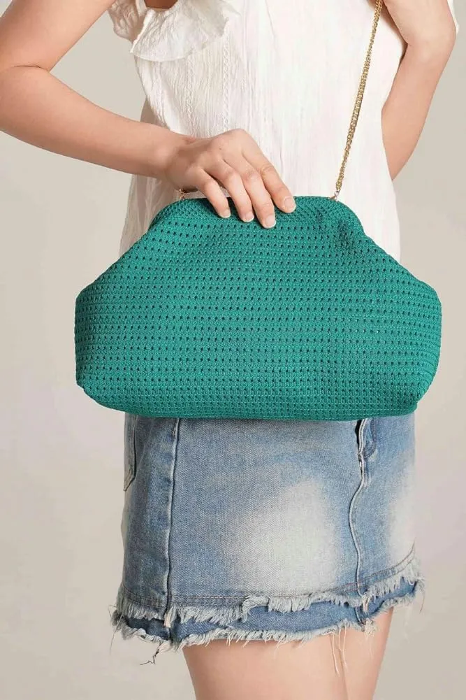 Summer Crochet Beach Bag Woven Clutch Purses for Women 2025 Cloud Dumpling Pouch Purse Crossbody Bag Handbags