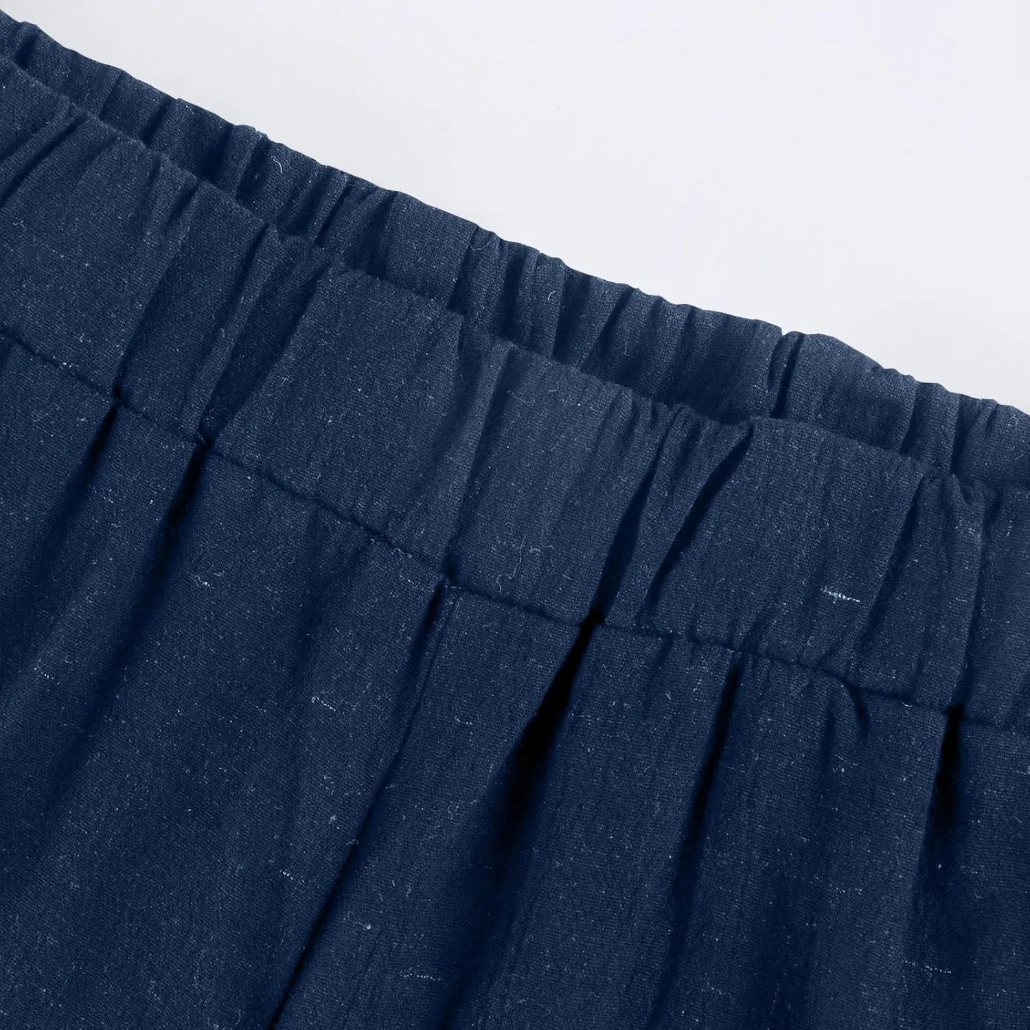 Summer Linen Pants for Women Waist Cotton Trouser Cropped Wide Leg Pants Cropped Linen Pants
