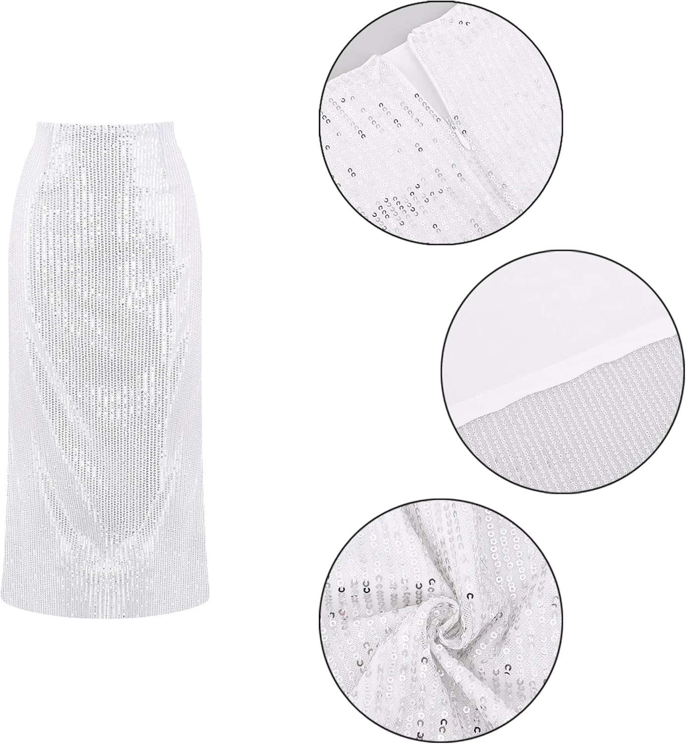 TYNORA Women's Shiny Sequin High Waisted Maxi Skirts Bodycon Long Mermaid Skirt Formal Skirts Dance Party Dress
