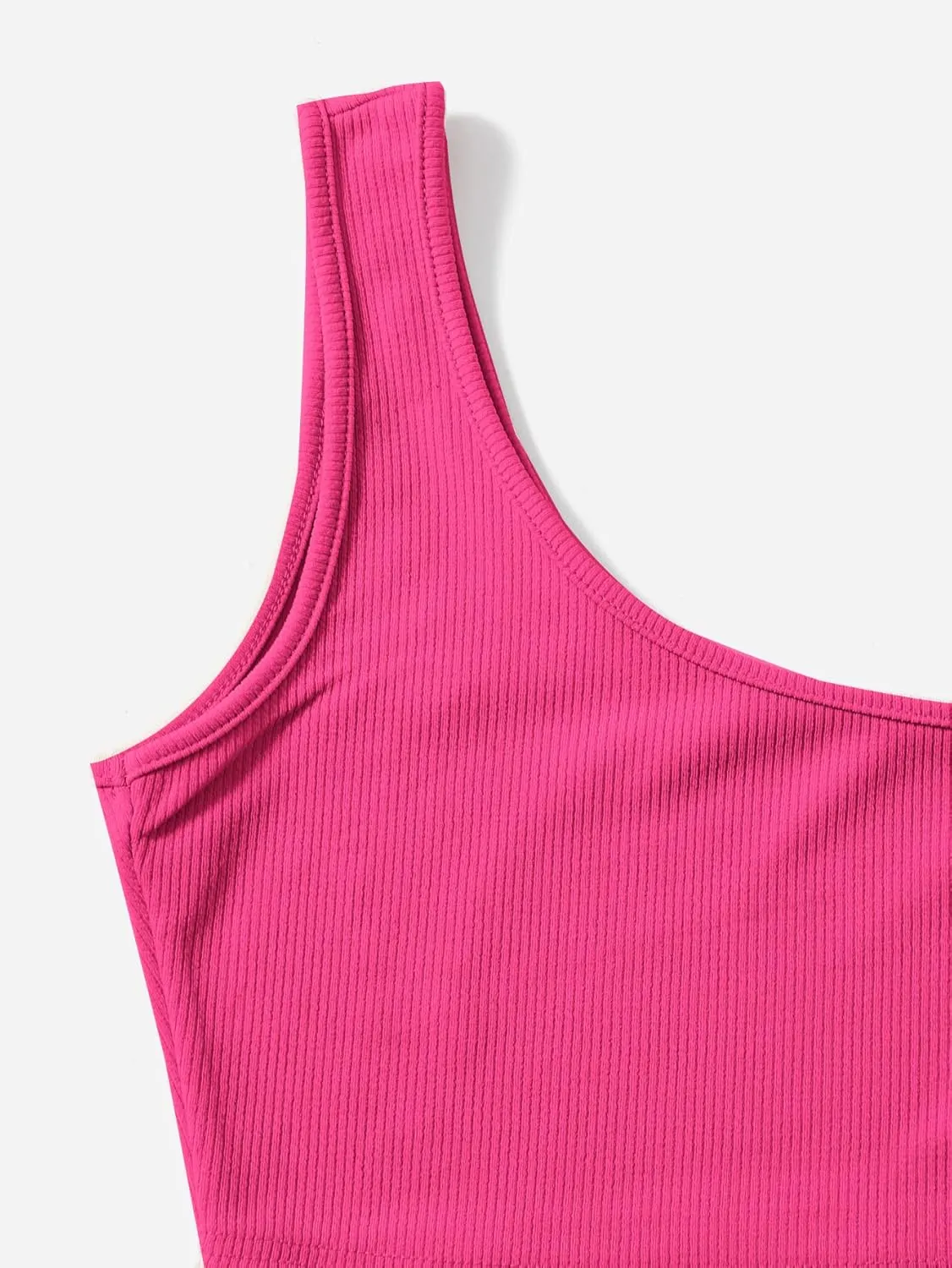 Verdusa Women's One Shoulder Tank Top and Lounge Shorts 2 Piece Tracksuit Set