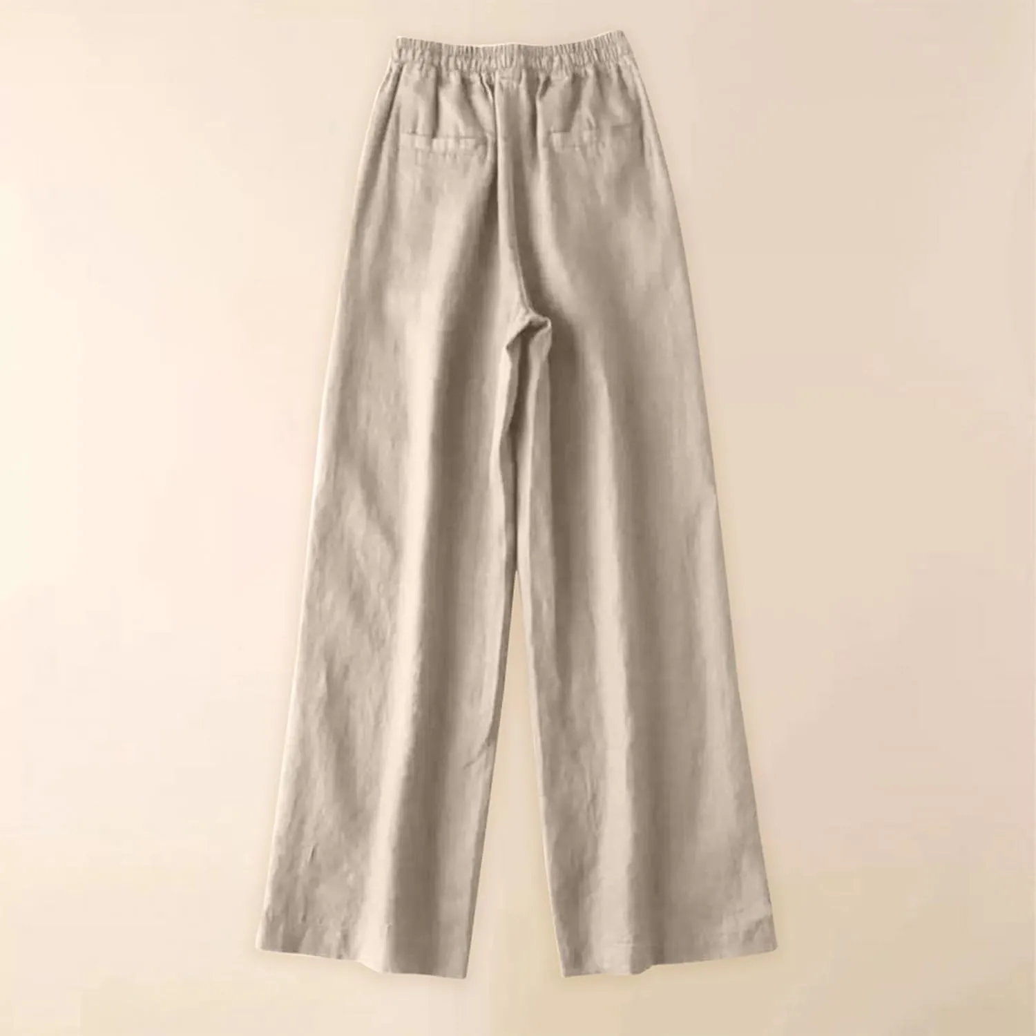 Wide Leg Pants for Women, Straight Leg Drawstring Linen Pants Wide High
