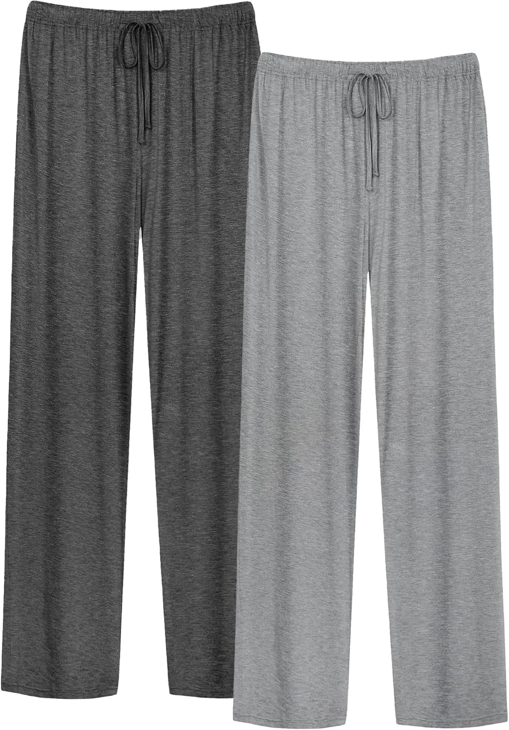 WiWi Mens Bamboo Viscose Pajama Pants Soft Lounge Bottoms Knit Big and Long Sweatpants Lightweight Sleep Pant Drawstring S-4X