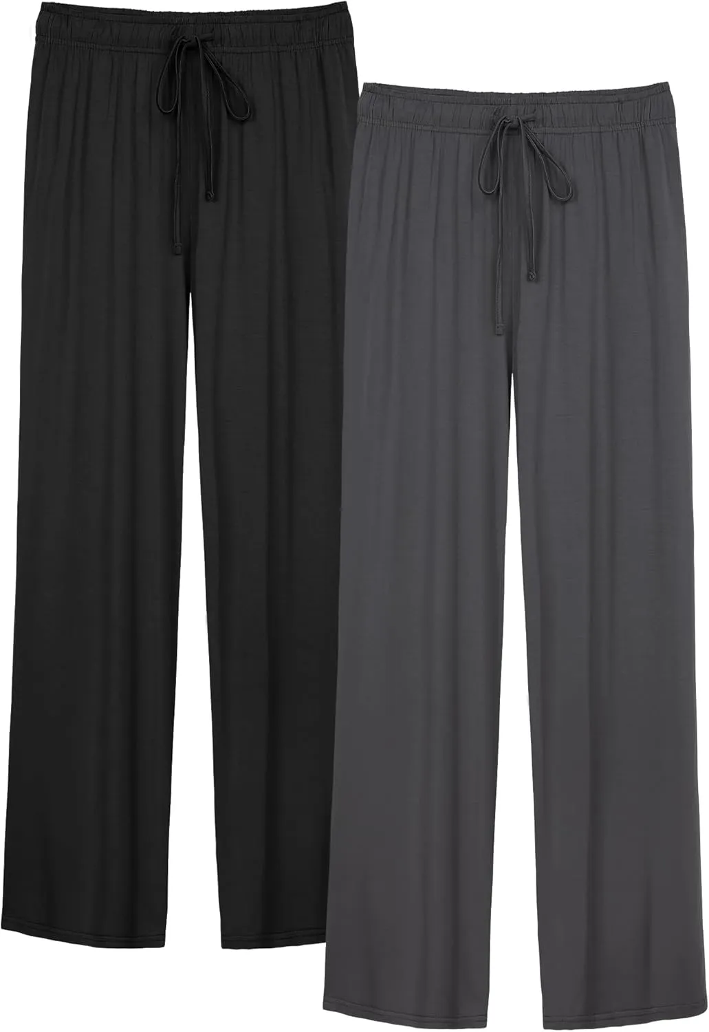 WiWi Mens Bamboo Viscose Pajama Pants Soft Lounge Bottoms Knit Big and Long Sweatpants Lightweight Sleep Pant Drawstring S-4X