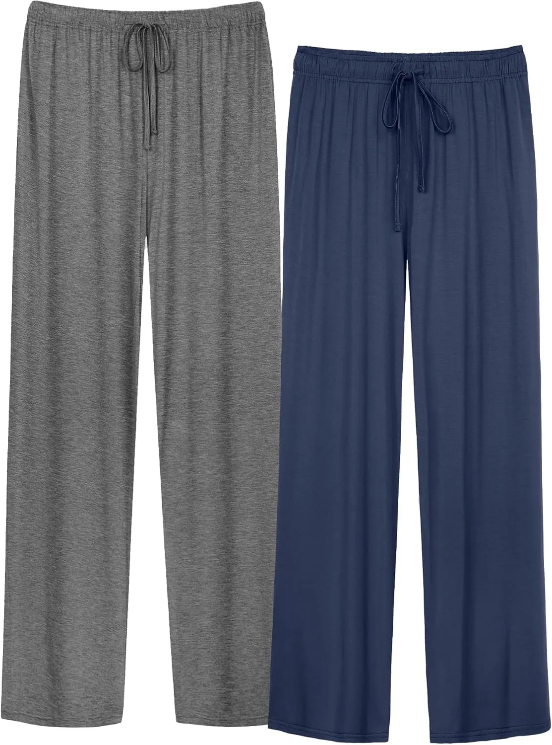 WiWi Mens Bamboo Viscose Pajama Pants Soft Lounge Bottoms Knit Big and Long Sweatpants Lightweight Sleep Pant Drawstring S-4X