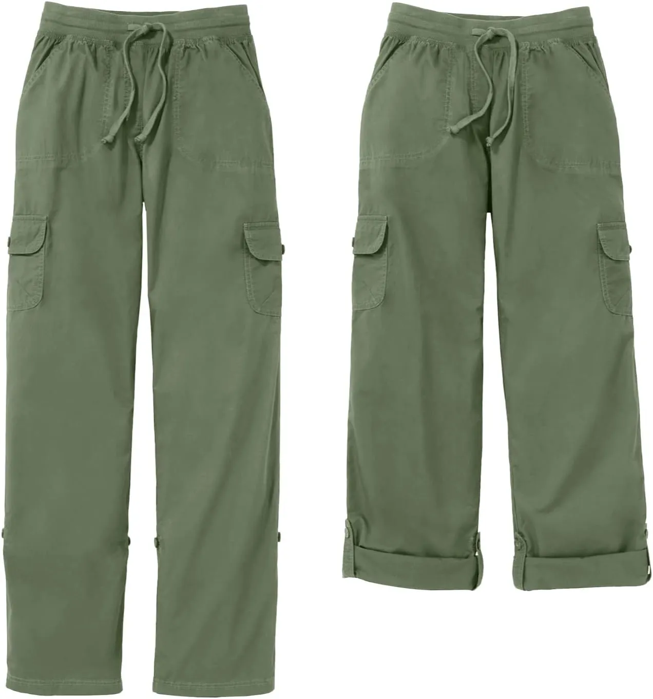 Woman Within Plus Size Convertible 2-in-1 Cargo Pant & Capri Elastic Waist