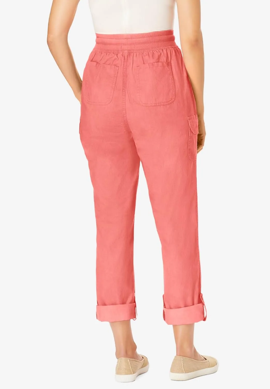 Woman Within Plus Size Convertible 2-in-1 Cargo Pant & Capri Elastic Waist