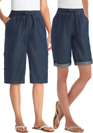 Woman Within Plus Size Convertible Length Cargo Bermuda/Short