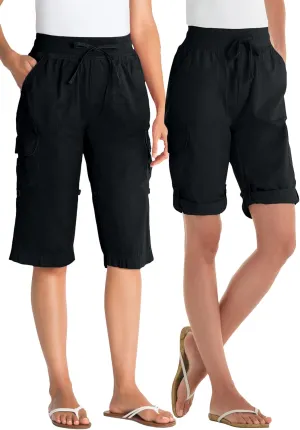 Woman Within Plus Size Convertible Length Cargo Bermuda/Short