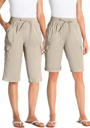 Woman Within Plus Size Convertible Length Cargo Bermuda/Short