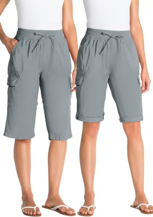 Woman Within Plus Size Convertible Length Cargo Bermuda/Short