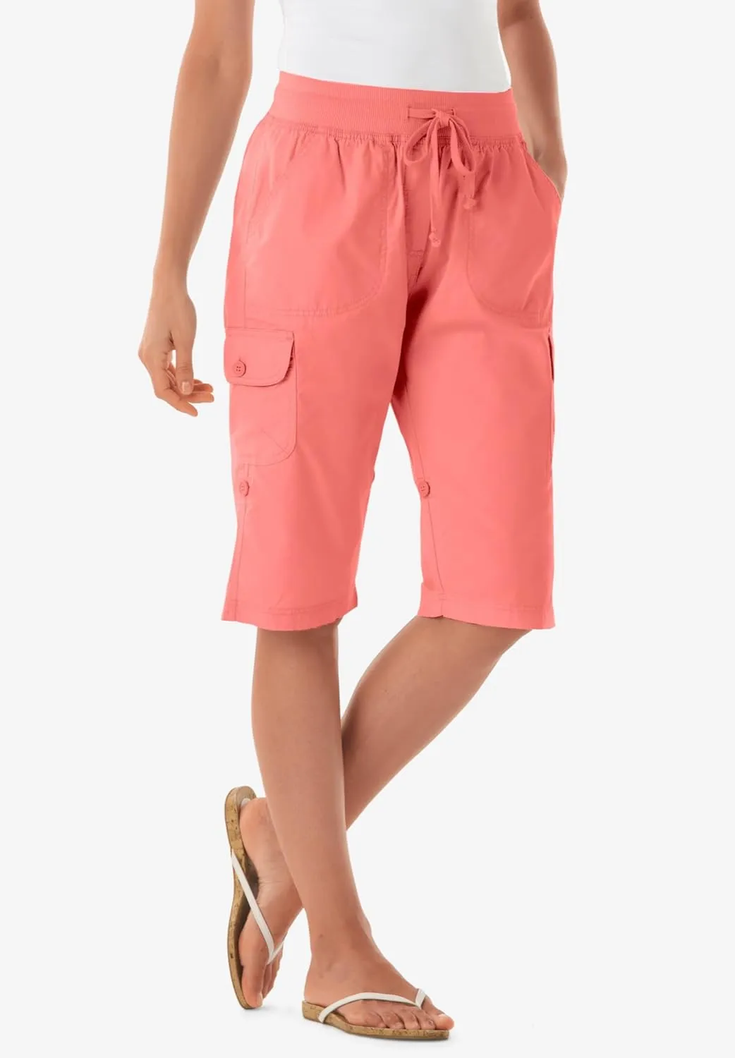 Woman Within Plus Size Convertible Length Cargo Bermuda/Short