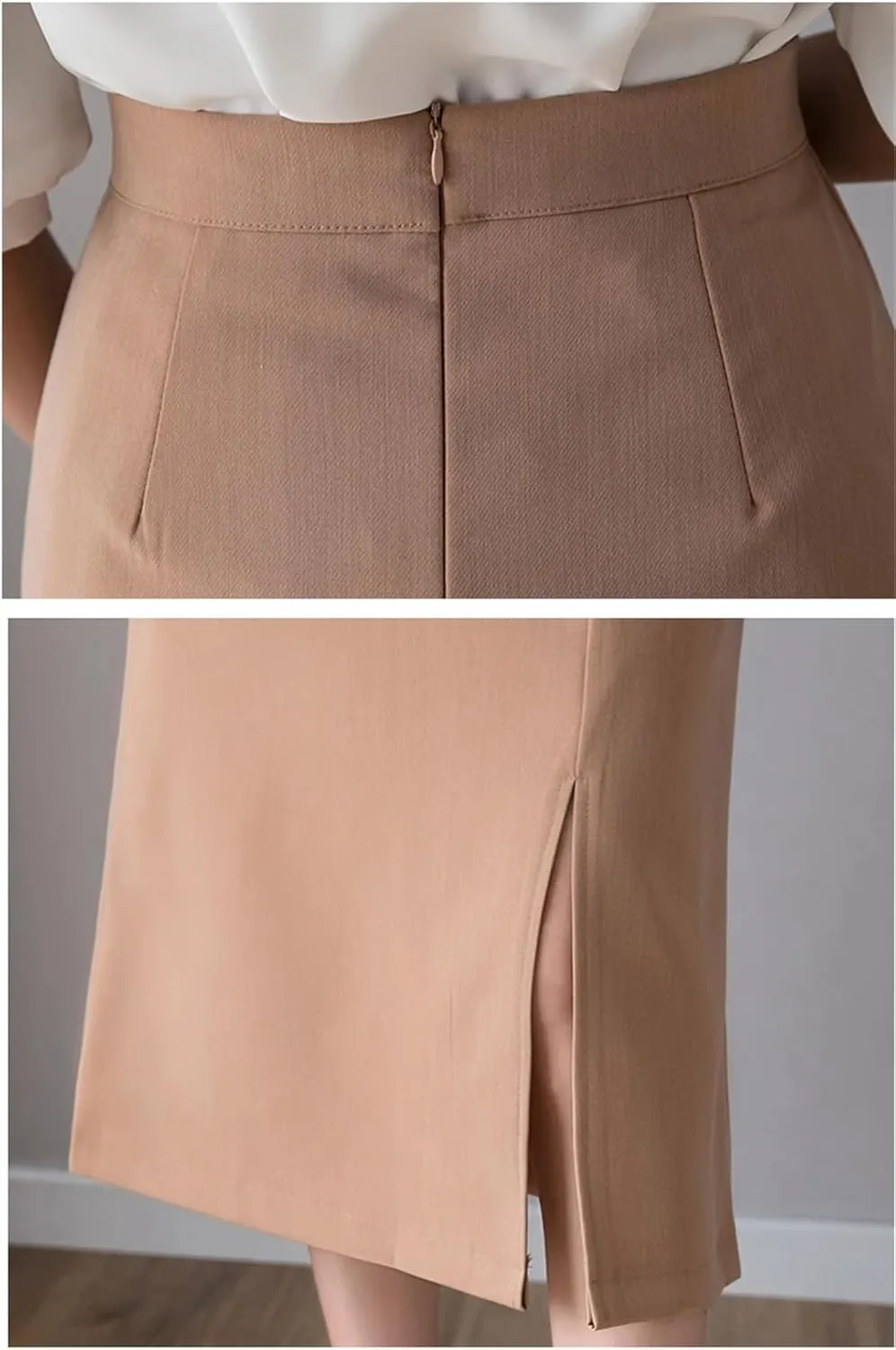 Women High Waist Pencil Streetwear Solid Bodycon Sexy Side Slit Khaki Black EN8 Long Wrap Skirts