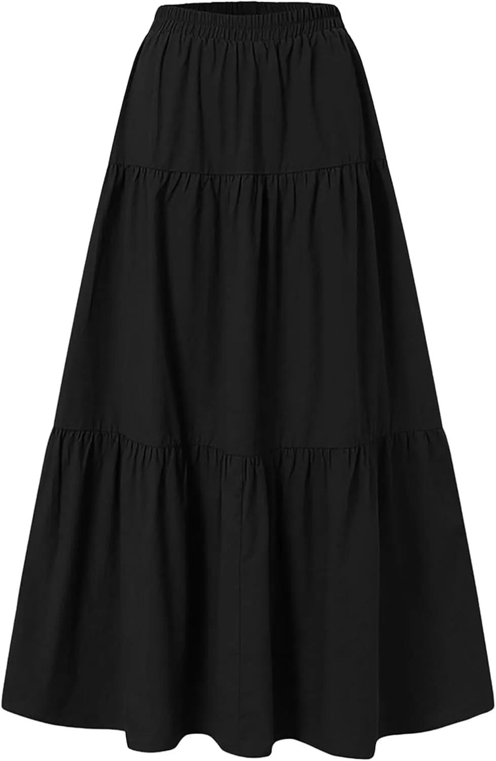 Women Long Lightweight Layered Skirt High Waist Pleated A Line Swing Skirt Midi Skirt 2024 Trendy Skirts