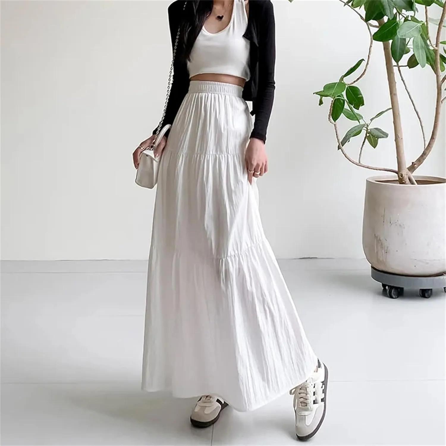 Women Long Skirts Summer Y2k High Waist Harajuku Casual Dance Skirt Woman