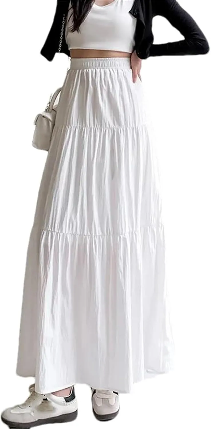 Women Long Skirts Summer Y2k High Waist Harajuku Casual Dance Skirt Woman