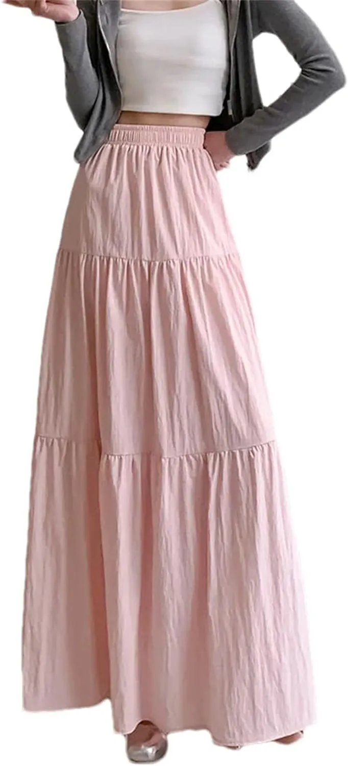 Women Long Skirts Summer Y2k High Waist Harajuku Casual Dance Skirt Woman
