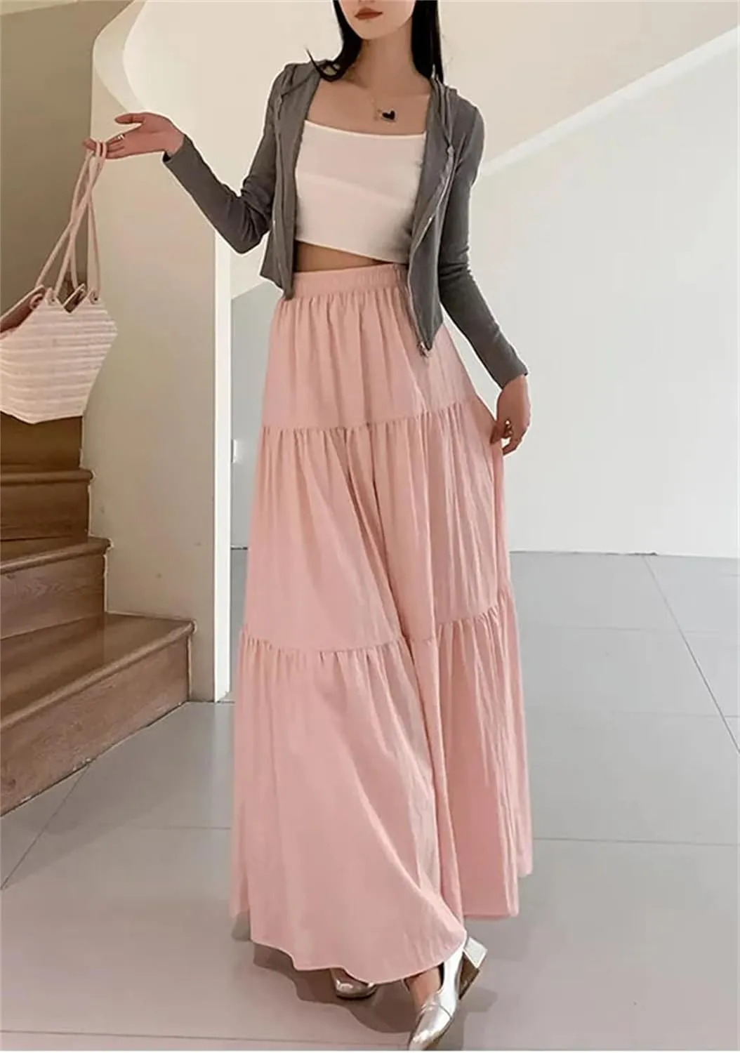 Women Long Skirts Summer Y2k High Waist Harajuku Casual Dance Skirt Woman