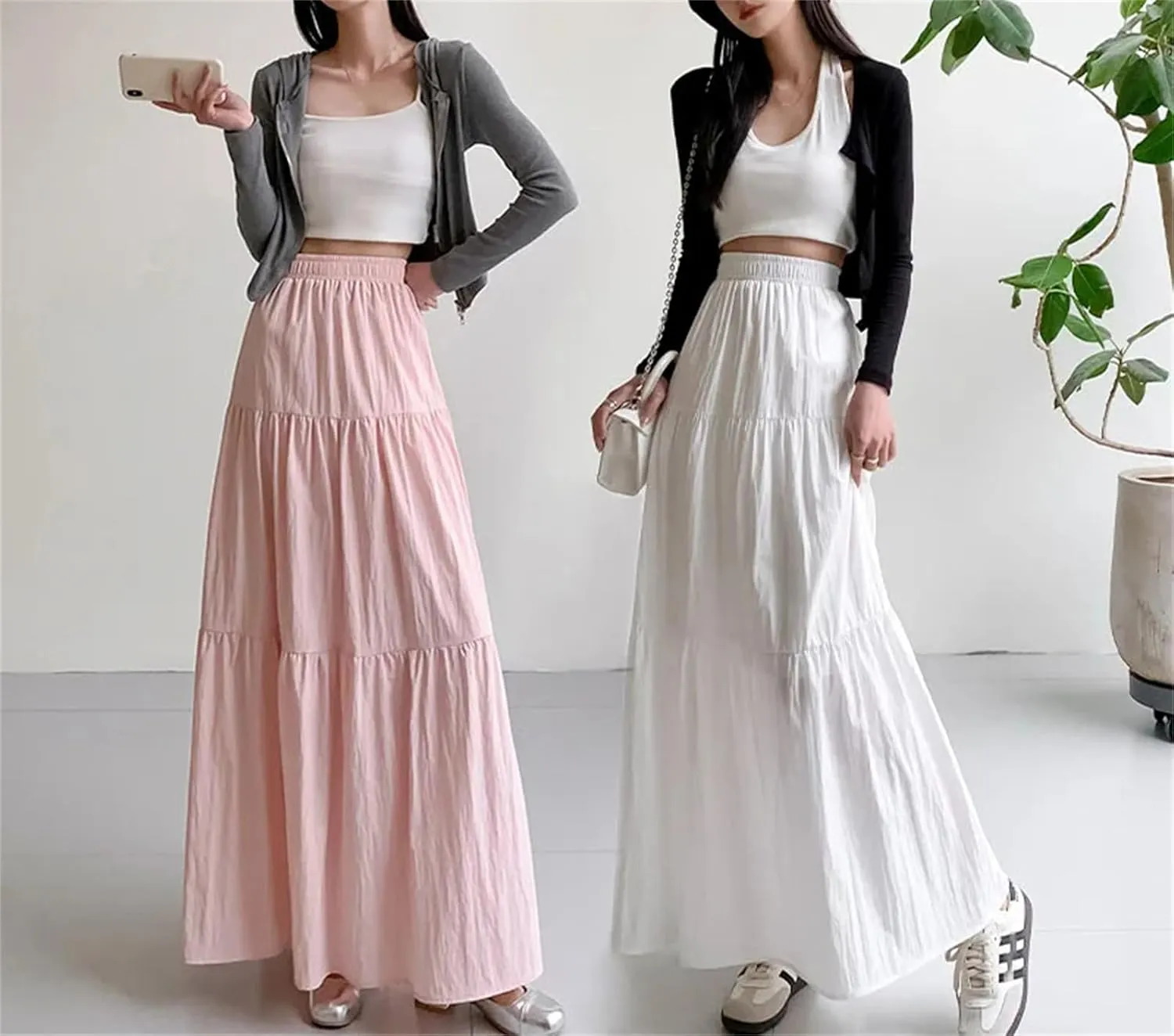Women Long Skirts Summer Y2k High Waist Harajuku Casual Dance Skirt Woman