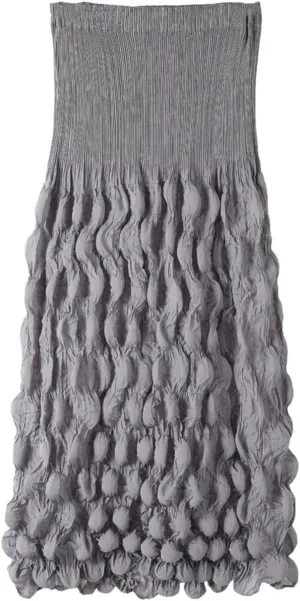 Women Pleated Design A-Line Skirt for Elastic High Waist Solid Color Folds Skirts