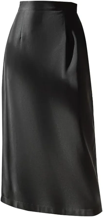 Women Vintage Solid Pencil Streetwear High Waist Falda Mujer Split Bodycon Wrap Long Skirts