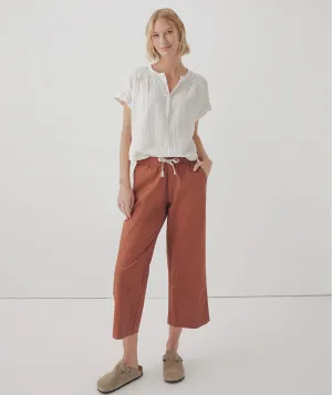 Womens Daily Twill Crop Pant - Baked Clay