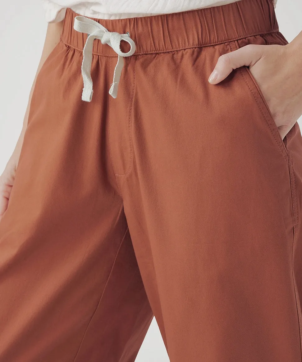 Womens Daily Twill Crop Pant - Baked Clay