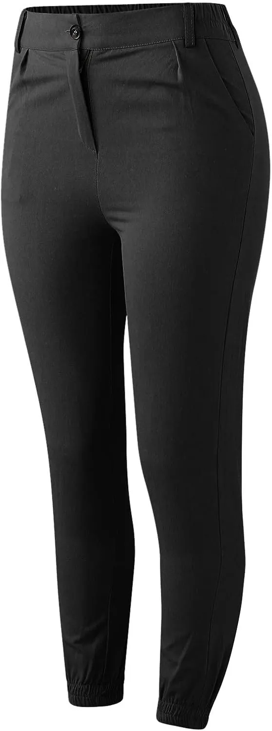 Womens High Waist Skinny Pants Pull-On Trousers Stretchy Office Pants with Tummy Control Butt Lifting and Pockets