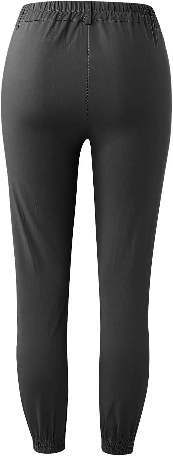 Womens High Waist Skinny Pants Pull-On Trousers Stretchy Office Pants with Tummy Control Butt Lifting and Pockets