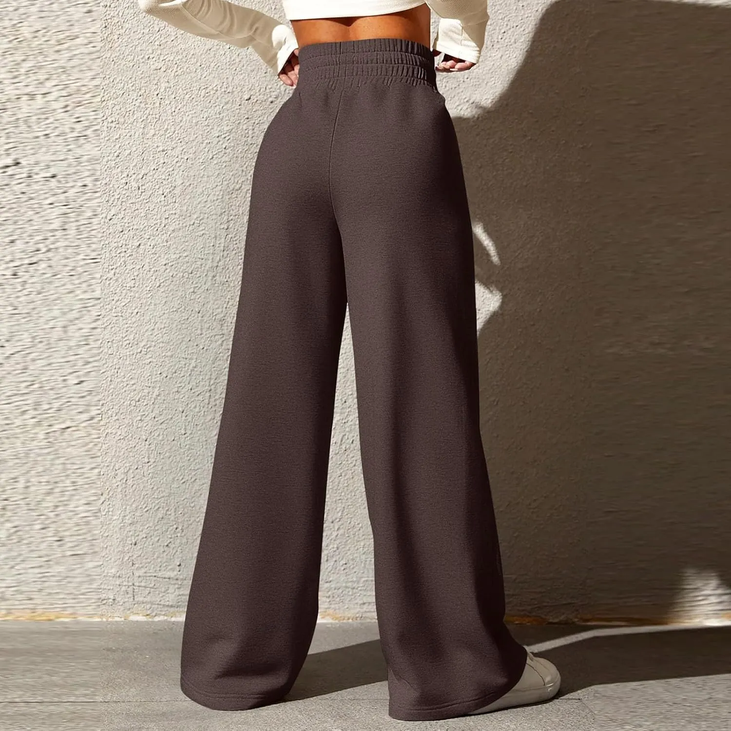Womens High Waisted Sweatpants Trendy Workout Active Joggers Pants Baggy Lounge Bottoms Drawstring Wide Leg Pants