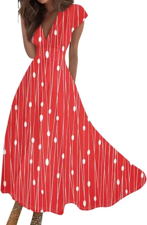 Women's Loose Fit Maxi Dresses Chiffon Daily Swing Casual 2025 Mature Outdoor Fashion Ruffled Short Dress