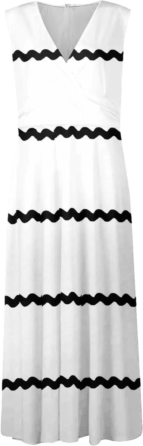 Women's Loose Fit Pleated Dresses V Neck Daily Swing Casual Ruffle 2025 Short Sleeve Fashion Drawstring Floral Dress