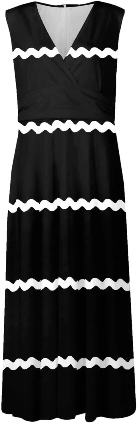 Women's Loose Fit Pleated Dresses V Neck Daily Swing Casual Ruffle 2025 Short Sleeve Fashion Drawstring Floral Dress