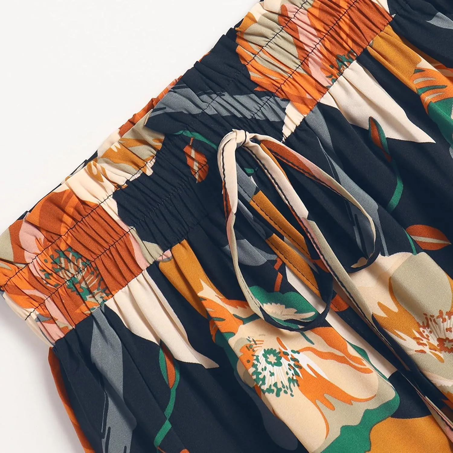 Women's Skirts Women's Summer Comfy Causal Elastic High Waisted Skirts Casual Floral Print A Line Skirt