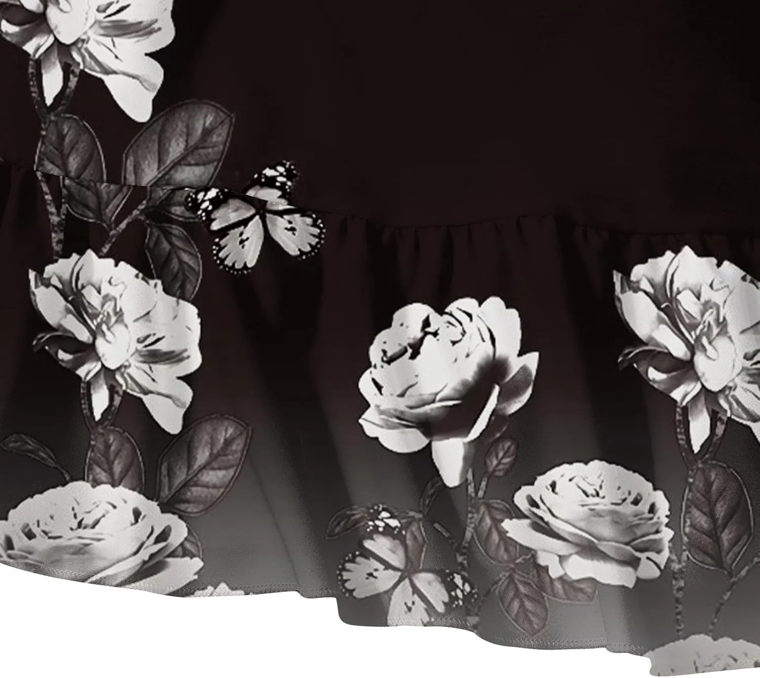 Womens Summer Midi Skirts Elastic Waist Casual Dress for Women A-Line Floral Skirts Elegant Comfy Dress