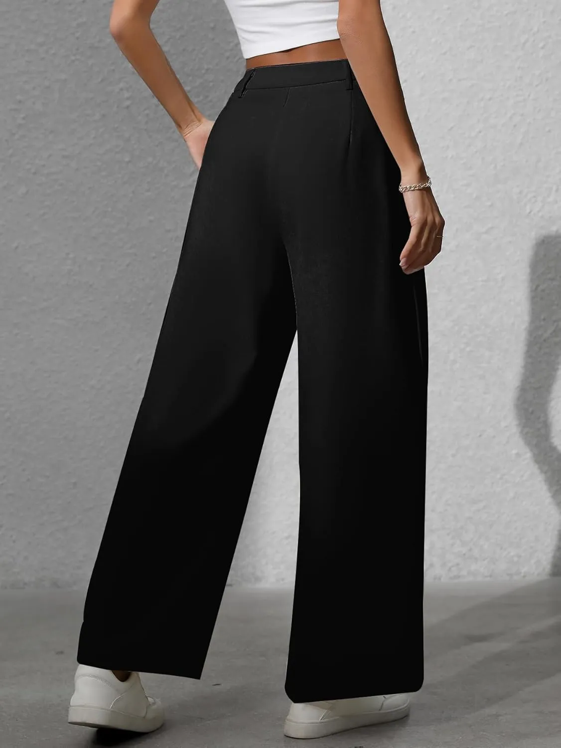 Women's Wide Leg High Waist Loose Palazzo Office Pants with Pockets Work Pants for Women Business Casual