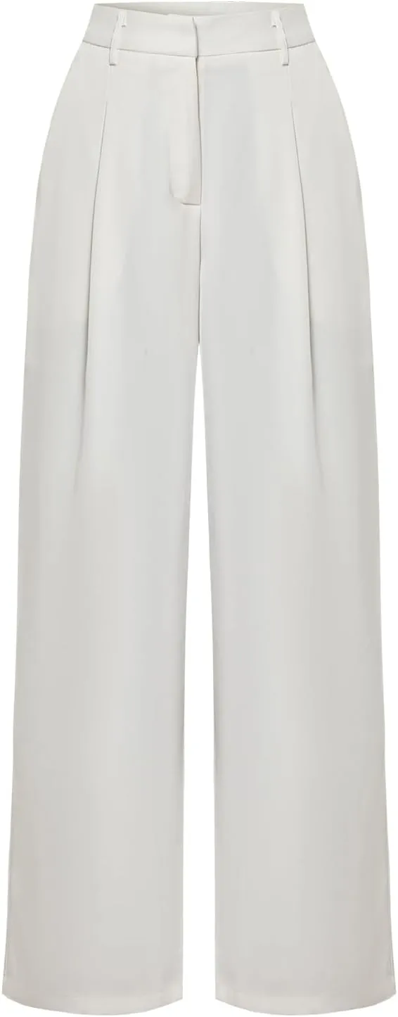 Women's Wide Leg High Waist Loose Palazzo Office Pants with Pockets Work Pants for Women Business Casual