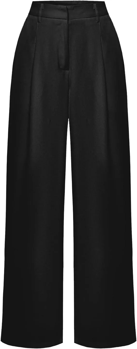 Women's Wide Leg High Waist Loose Palazzo Office Pants with Pockets Work Pants for Women Business Casual