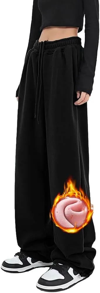Womens Wide Leg Sweatpants Casual Loose Yoga Pants Comfy Lounge Joggers Baggy Sweatpants Pockets