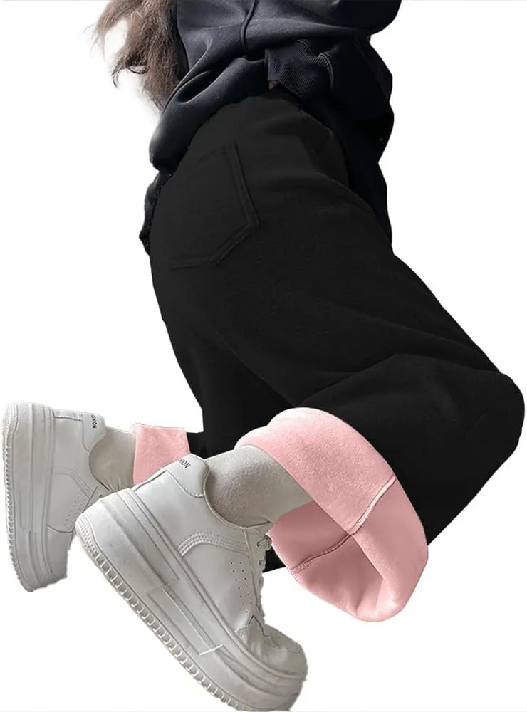 Womens Wide Leg Sweatpants Casual Loose Yoga Pants Comfy Lounge Joggers Baggy Sweatpants Pockets