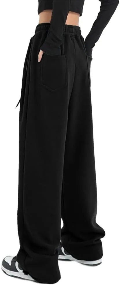 Womens Wide Leg Sweatpants Casual Loose Yoga Pants Comfy Lounge Joggers Baggy Sweatpants Pockets