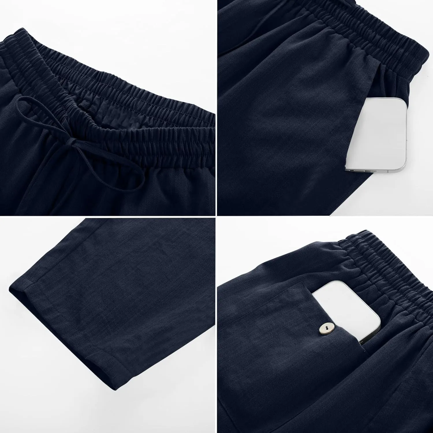 Yoga Pants for Women Business Casual, Womens Pants Casual Trousers Plus Size Linen Straight Leg Summer Low Rise