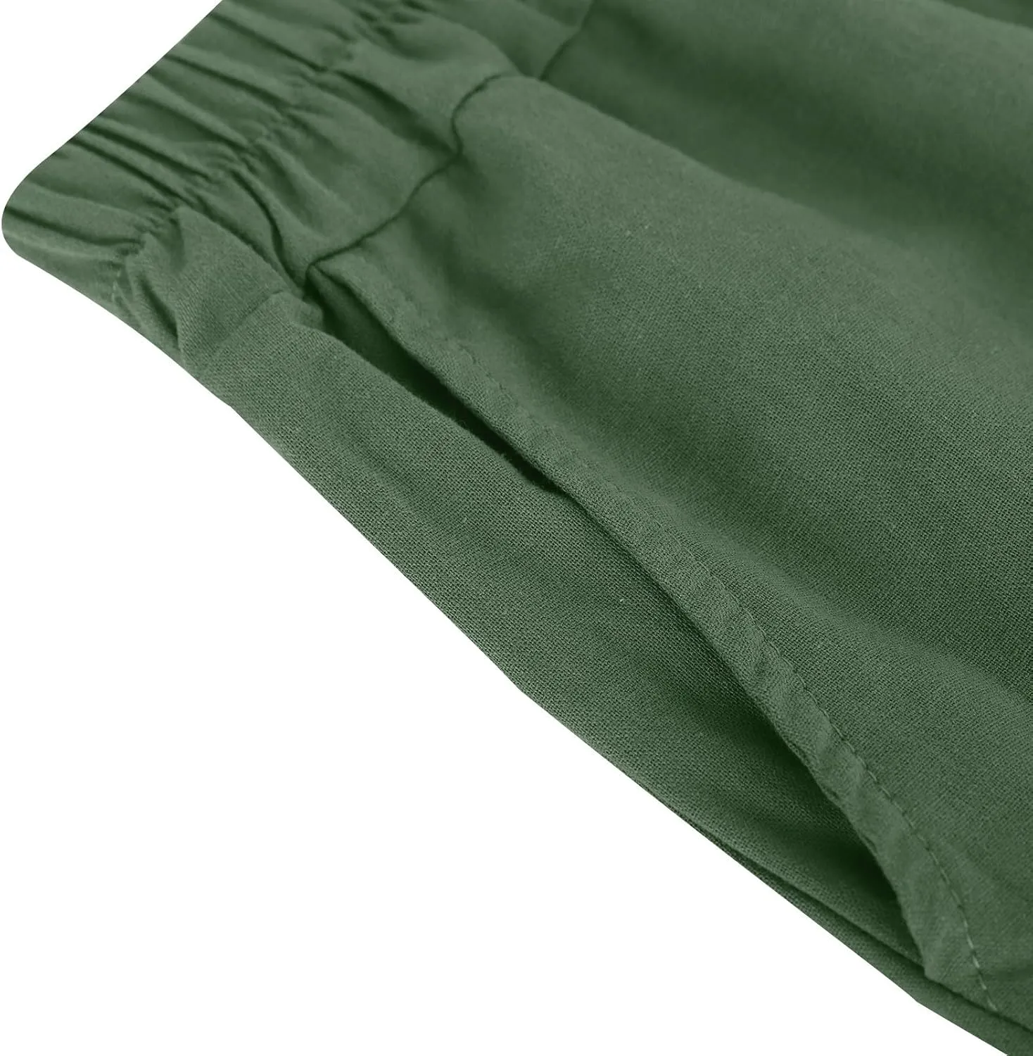 YRAETENM Womens Linen Pants High Waisted Lounge Pants Casual Wide Leg Pants Plus Size Baggy Slacks Trousers with Pockets