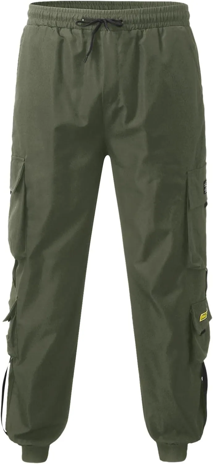 ZHUER Mens Chino Cargo Pants Slim Fit Casual Sport Jogger Pants Stretch Sweatpants Pockets Lightweight Outdoor Street Pants