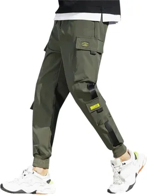 ZHUER Mens Chino Cargo Pants Slim Fit Casual Sport Jogger Pants Stretch Sweatpants Pockets Lightweight Outdoor Street Pants