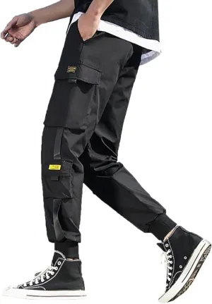 ZHUER Mens Chino Cargo Pants Slim Fit Casual Sport Jogger Pants Stretch Sweatpants Pockets Lightweight Outdoor Street Pants